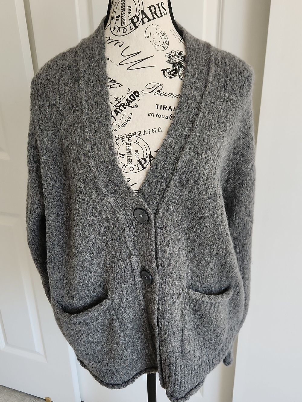 J Crew Retail Gray Oversized Cardigan sz S